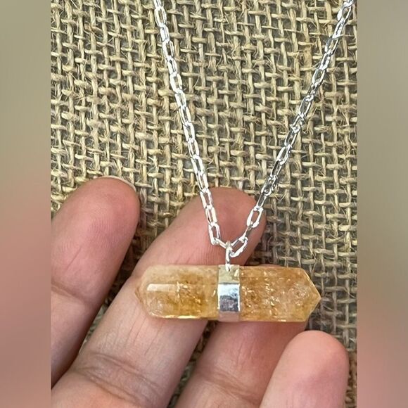 Brazilian Natural Citrine Double Layer Necklace 21-24” In Silvertone 38.50ctw - Picture 7 of 14